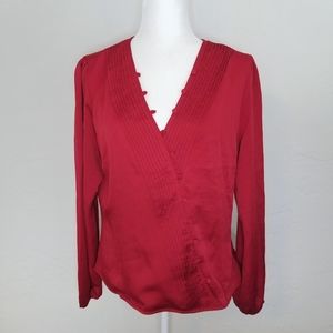 NWT Express Red Long Sleeve Blouse Size L